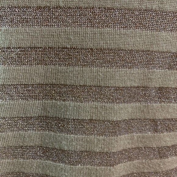 TALBOTS Sparkly Bronze Stripe Top PS - Picture 5 of 8